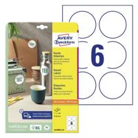 Avery Zweckform ronde etiketten, diameter 80 mm, wit, afneembaar, 60 etiketten, 10 vellen - thumbnail