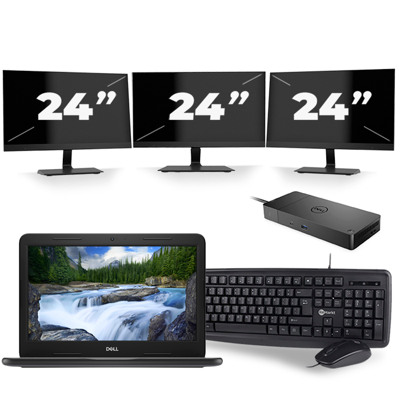Dell Latitude 3300 - Intel Core i3-7e Generatie - 13 inch - 8GB RAM - 256GB SSD - Windows 11 + 3x 24 inch Monitor Dell Latitude 3300 - Intel Core i3-7e Generatie - 13 inch - 8GB RAM - 256GB SSD - Windows 11 + 3x 24 inch Monitor