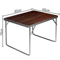 Aluminium campingtafel, tuintafel, inklapbare tafel, houten blad - thumbnail