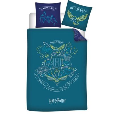 Harry Potter Dekbedovertrek groen/ turquoise - Polyester Harry Potter Dekbedovertrek groen/ turquoise - Polyester