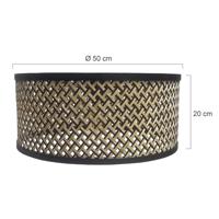 Steinhauer Lampenkap Bamboe Ø 50 cm E27 zwart beige - thumbnail