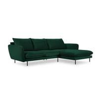 Cosmopolitan Design Vienna Hoekbank met Chaise Longue Rechts - Velvet - Flessengroen - thumbnail