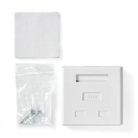 Netwerk Wanddoos | Opbouw | 2 poort(en) | UTP CAT6 | Recht | Female | Goud Verguld | PVC | Wit | Doo - thumbnail