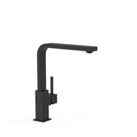 Keukenkraan Tres Cocina Vierkant Uitloop 22 cm Mat Zwart - thumbnail