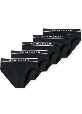 Schiesser Rio slips 95-5 zwart 5-Pack