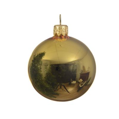 Decoris Grote gouden glanzede kerstbal 15cm
