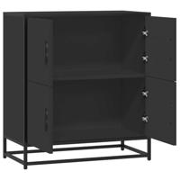 Dressoir 68x35x76 cm bewerkt hout zwart - thumbnail