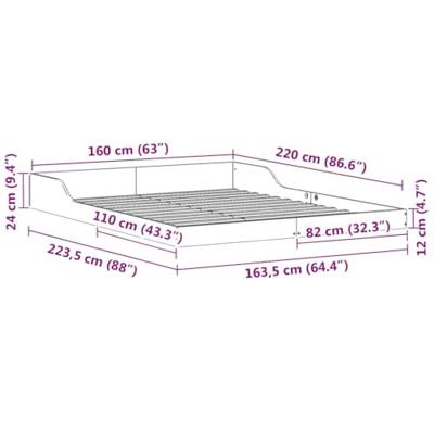 Bedframe Wasbruin 160 x 220 cm Massief grenenhout Bedframe Wasbruin 160 x 220 cm Massief grenenhout