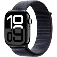 Apple Watch Series 10 (GPS + Cellular 46 mm) Smartwatch - Kast van gitzwart aluminium - Inkt geweven sportbandje. Conditie bijhouden, Ecg-app, always on Retina-display, CO₂-neutraal - thumbnail