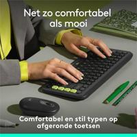 Logitech POP ICON KEYS draadloos Bluetooth-toetsenbord, comfortabel typen, programmeerbare toetsen, eenvoudig schakelen tussen maximaal 3 apparaten, voor laptop, tablet, pc, US INT'L QWERTY - Grafiet - thumbnail