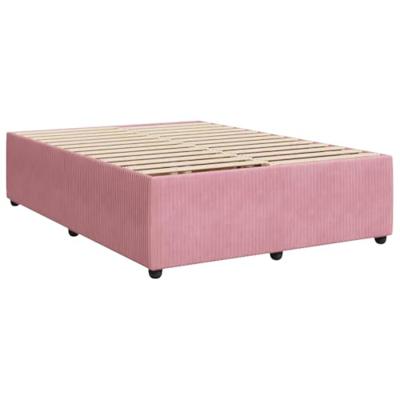 Boxspring met matras fluweel roze 160x200 cm