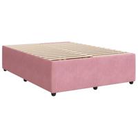 Boxspring met matras fluweel roze 160x200 cm - thumbnail