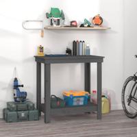 Werkbank 80x50x80 cm massief grenenhout grijs - thumbnail