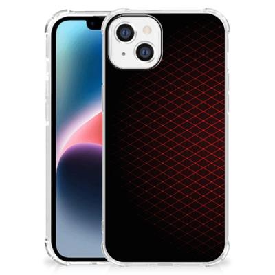 Apple iPhone 14 Plus Doorzichtige Silicone Hoesje Geruit Rood Apple iPhone 14 Plus Doorzichtige Silicone Hoesje Geruit Rood