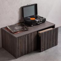 WOOOD Kistbank 'New Gravure' Essenhout, kleur Espresso - thumbnail