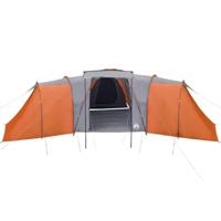 Tent 12-persoons 840x720x200 cm 185T taft grijs en oranje - thumbnail