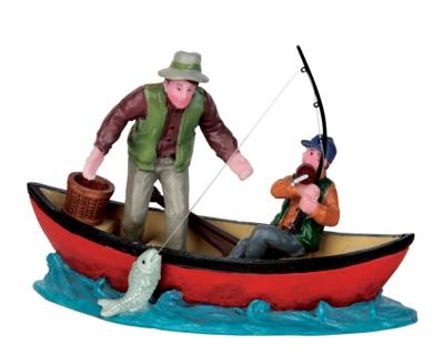 Lemax canoe catch kerstdorp figuur type 4 Vail Village 2015