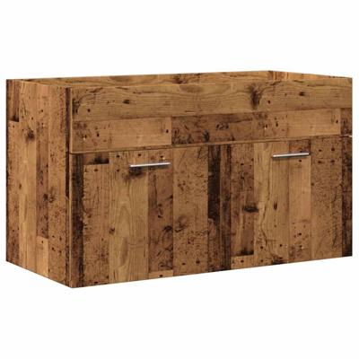 2-delige Badkamermeubelset bewerkt hout oud houtkleurig