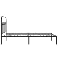 Bedframe met hoofdbord metaal zwart 100x190 cm - thumbnail