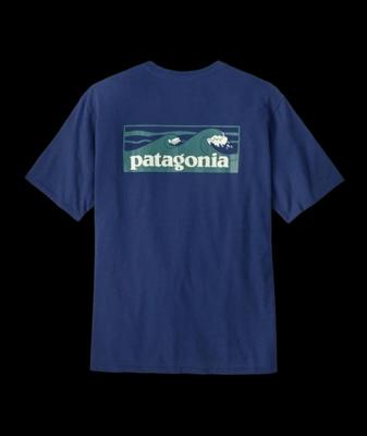 Patagonia Boardshort Logo Pocket Responsibili-Tee T-shirt Heren Clement Blue M Patagonia Boardshort Logo Pocket Responsibili-Tee T-shirt Heren Clement Blue M