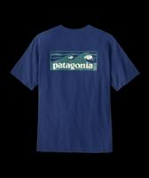 Patagonia Boardshort Logo Pocket Responsibili-Tee T-shirt Heren Clement Blue M - thumbnail