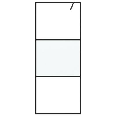 VidaXL Inloopdouchewand 80x195 cm halfmat esg-glas zwart - thumbnail