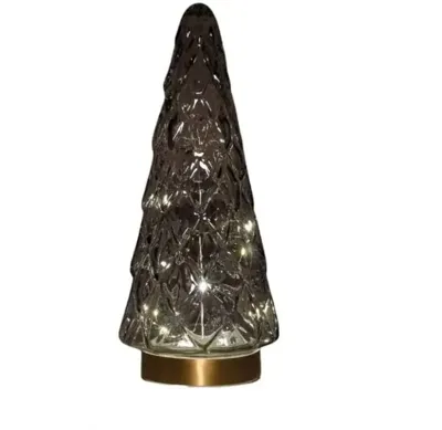 Anna's Collection LED glazen boom grijs 28,5cm