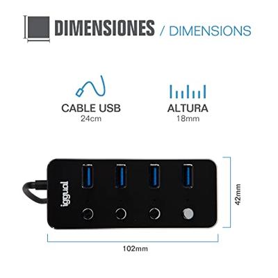 Hub USB iggual IGG318485
