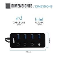 Hub USB iggual IGG318485 - thumbnail