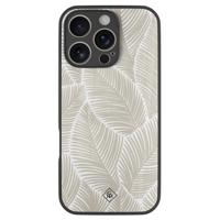 iPhone 16 Pro glazen hardcase - Palmy leaves beige - thumbnail