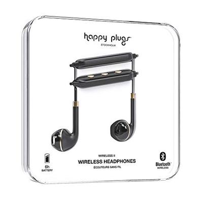 Happy Plugs | Draadloze II Hoofdtelefoon | Draadloze Bluetooth met In-line afstandsbediening en microfoon | Zwart Goud One Size