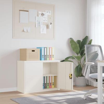 Archiefkast 90x40x70 cm staal wit