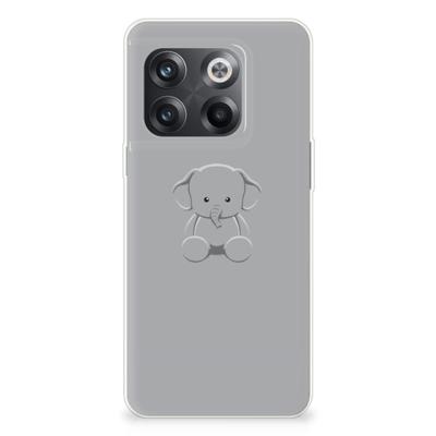 OnePlus 10T Telefoonhoesje met Naam Grijs Baby Olifant OnePlus 10T Telefoonhoesje met Naam Grijs Baby Olifant