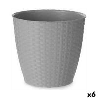 Bloempot Stefanplast Grijs Plastic 24 x 22,3 x 24 cm (6 Stuks) - thumbnail