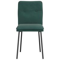 Eetkamerstoelen 2 st fluweel donkergroen - thumbnail