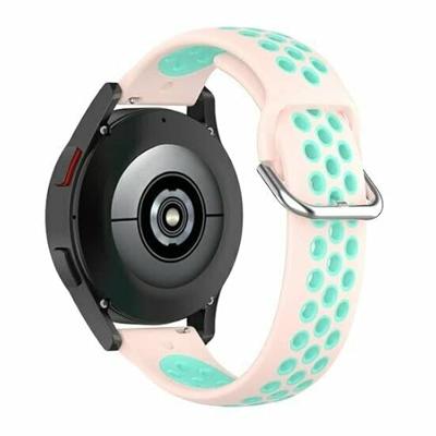 Garmin Forerunner 970 / 570 (47mm) / 255 - Siliconen sportbandje met gesp - Roze + turquoise Garmin Forerunner 970 / 570 (47mm) / 255 - Siliconen sportbandje met gesp - Roze + turquoise