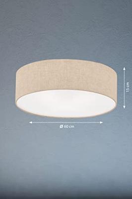 Fischer & Honsel Ø 60cm plafondlampThor met zandkleur linnen - 20913