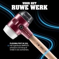 Halder Voorhamer | hoofd-d. 140 mm lengte 1045 mm | middelhard superplastic wit | hickory | 1 stuk - 3007.141 3007.141 - thumbnail