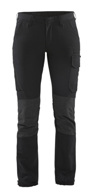 Blåkläder Dames Service werkbroek 4-weg stretch 71221645 | Zwart/Donkergrijs | Maat 50 - 7330509742945