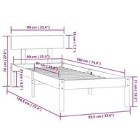 Bedframe massief grenenhout honingbruin 90x190 cm UK Single - thumbnail