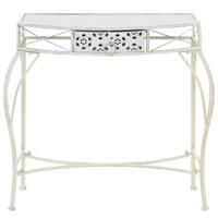 Bijzettafel Franse stijl 82x39x76 cm metaal wit - thumbnail