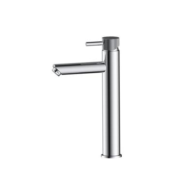 Wastafelmengkraan Sanilux Flowy Opbouw Hoog Rond Met Geribbeld Knop Chroom Sanilux