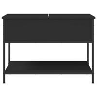 Salontafel 70x50x50 cm bewerkt hout en metaal zwart - thumbnail