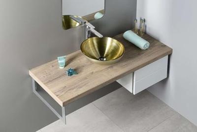 Waskom Sapho Murano Rond 40x14 cm Glas Goud