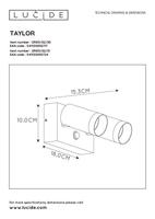 Lucide TAYLOR - Wandspot / Wandlamp Binnen/Buiten - 2xGU10 - IP54 - Bewegingssensor - Zwart - thumbnail