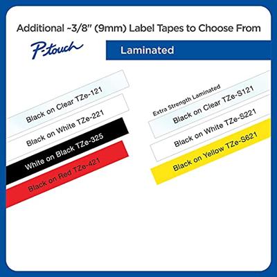 Brother TZe-S221 Labeltape extra sterk klevend PET Tapekleur: Wit Tekstkleur: Zwart 9 mm 8 m - thumbnail