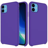 Effen kleur Liquid silicone schokbestendig Case voor iPhone 11 (paars) - thumbnail