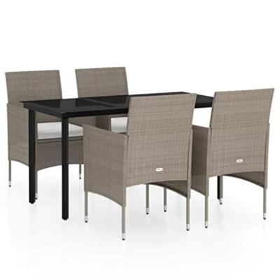 5-delige Tuinset met kussens bruin en zwart