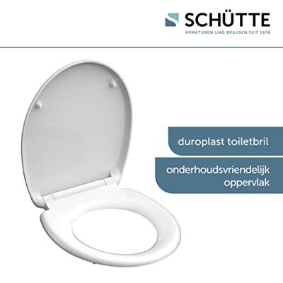 Toiletzitting Schutte White Duroplast Met Soft Close En Quick Release Wit - thumbnail