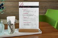 Sigel SI-TA256 Tafelstandaard A4 met Eiken Voet Transparant - thumbnail